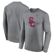 USC Trojans Men's Nike Gray SC Interlock Dri-FIT Legend Long Sleeve T-Shirt